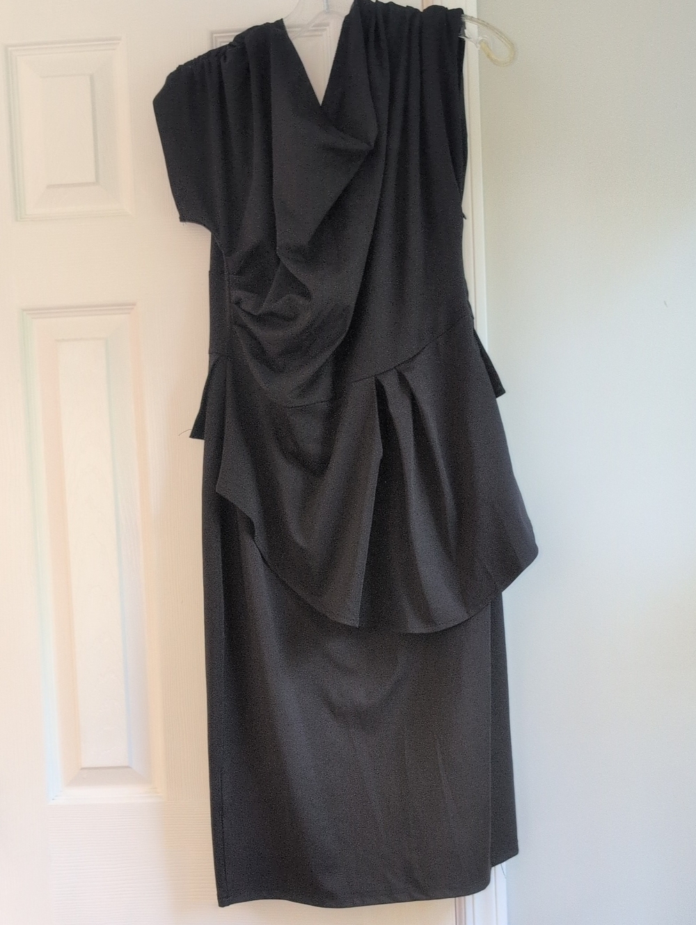 Elegant Off The Shoulder Draped Black Women’s Dress